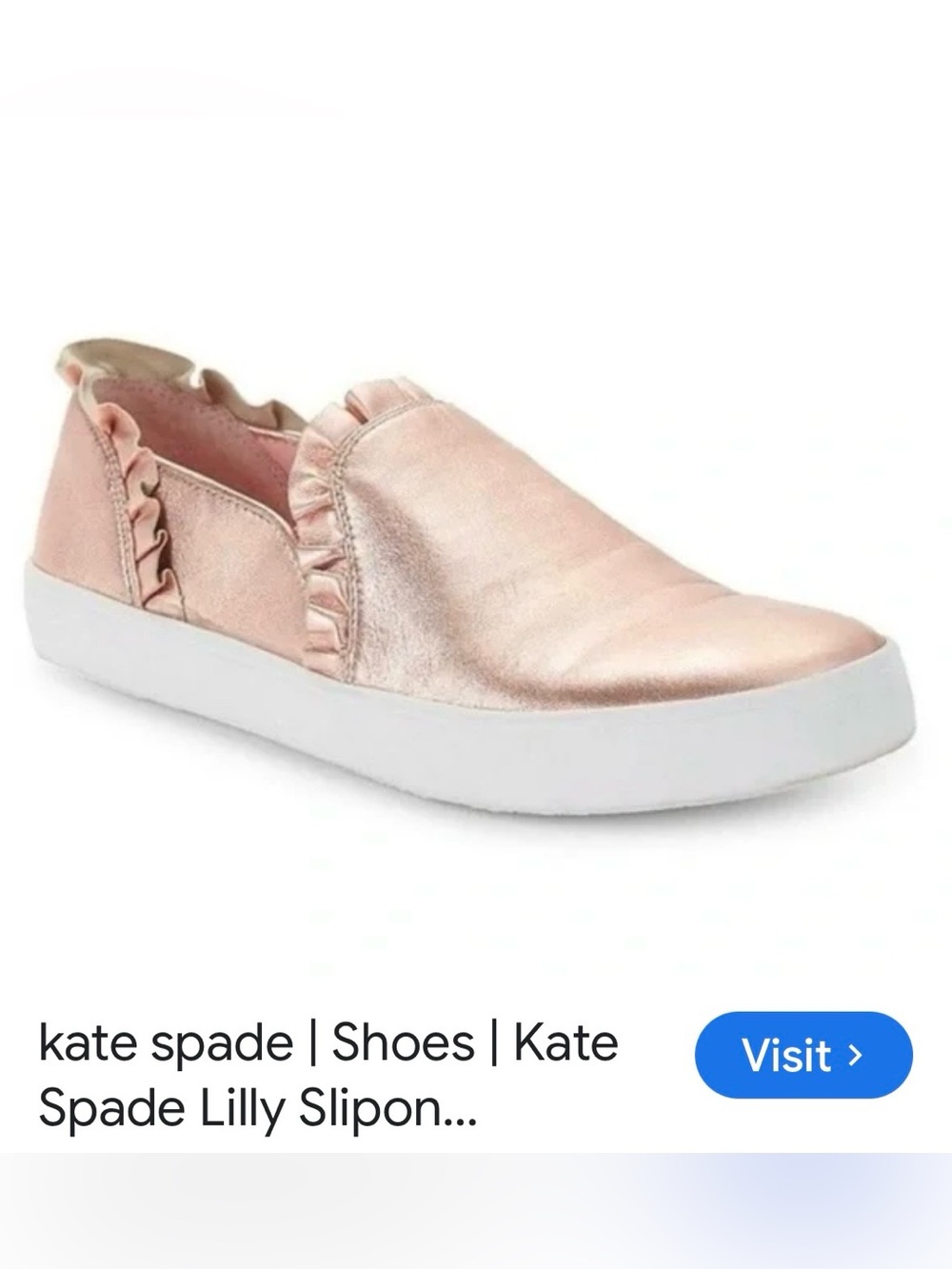 Kate Spade Rose Gold Lilly
Ruffle Slip-on Sneaker